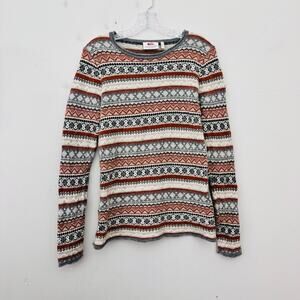 Fjällräven Övik Folk Knit Sweater Red And Gray Women’s M